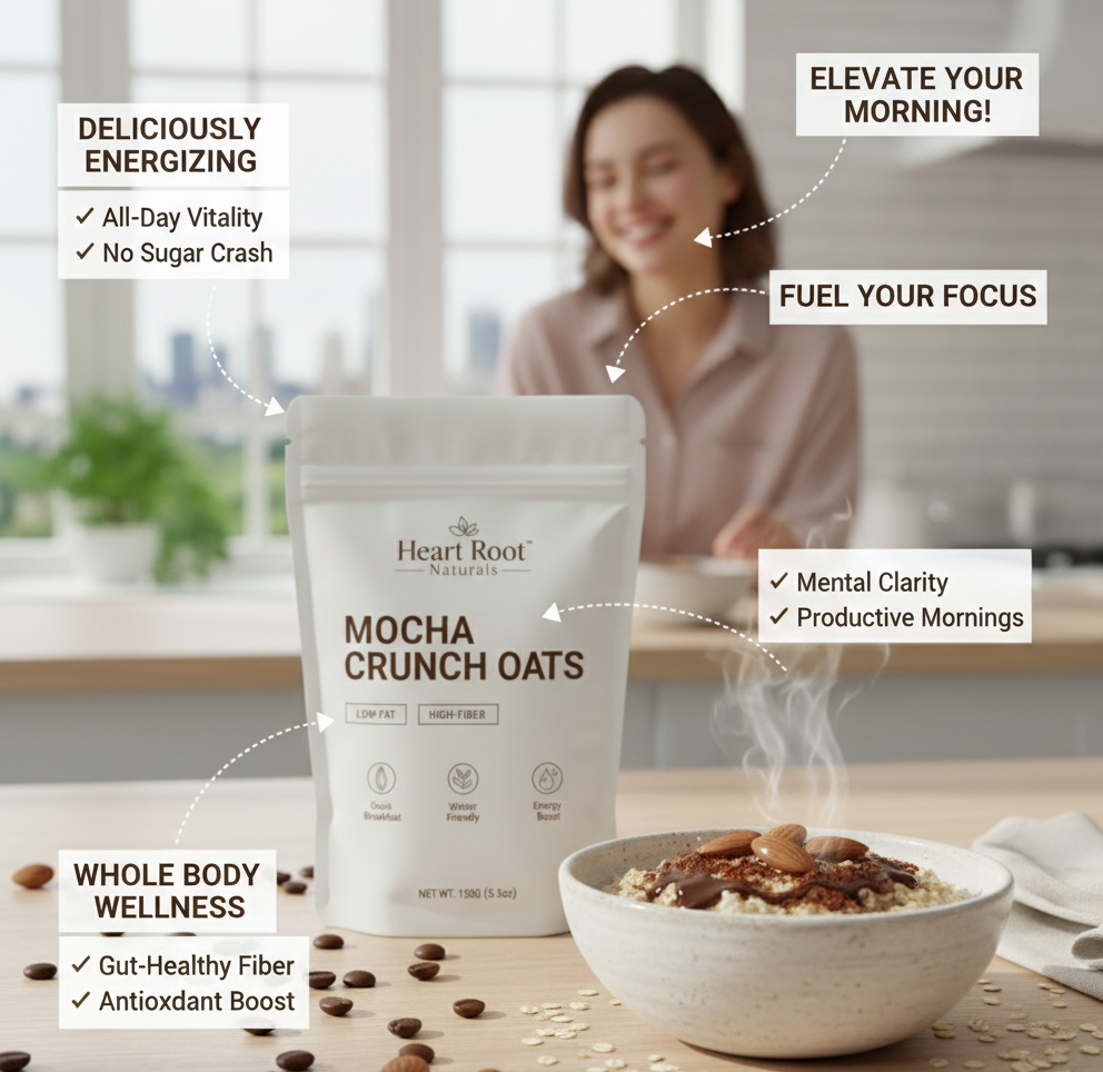 Mocha Crunch Oats – Low-Fat Chocolate Coffee Oats with Almond Crunch